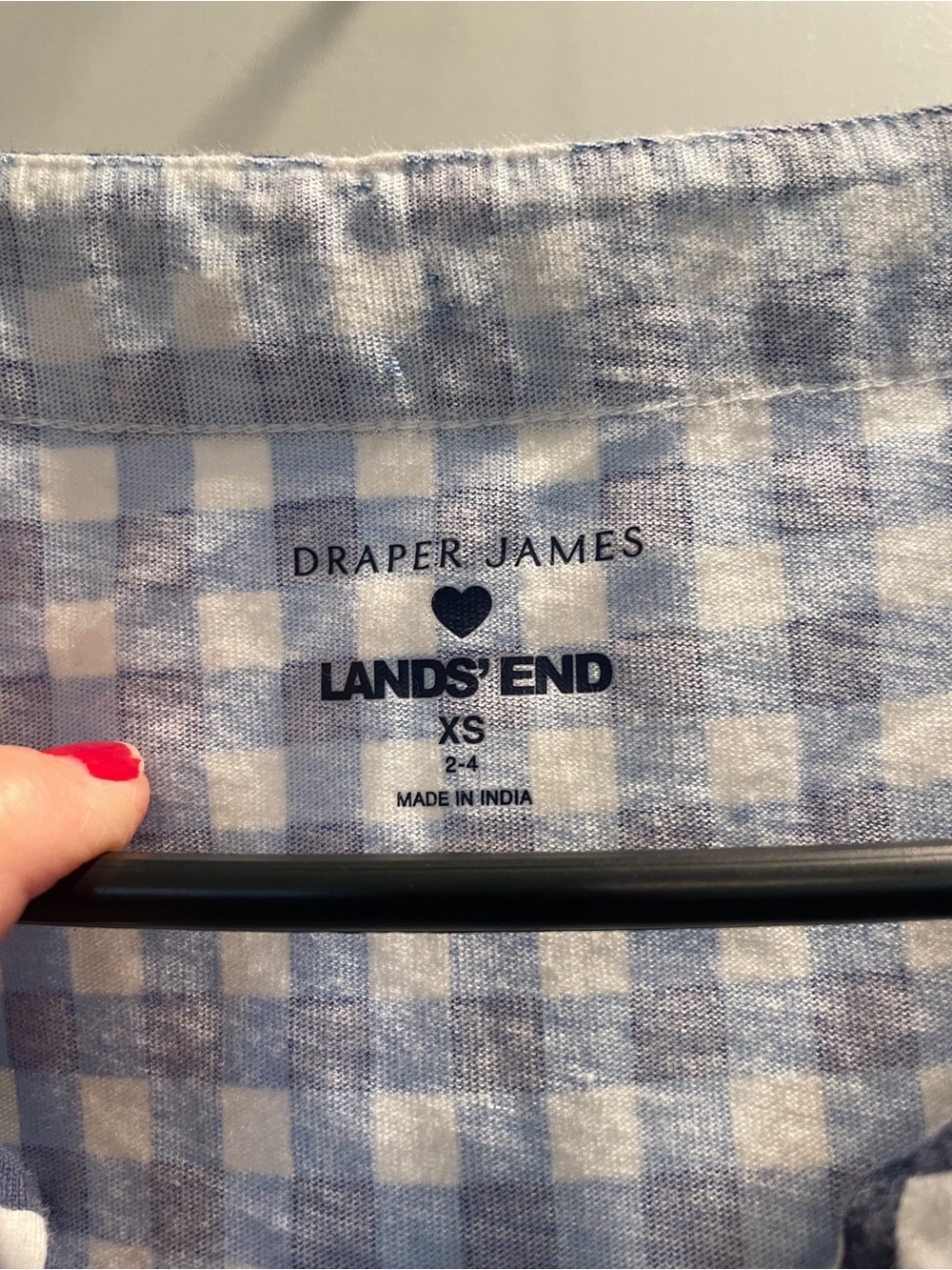 Draper James Lands’ End Blue and White Gingham V‑Neck dress size XS - Picture 6 of 8